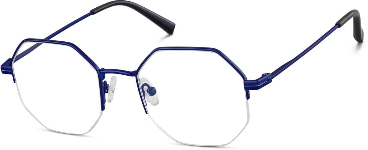 Angle view of Geometric Glasses 3233616 in Blue