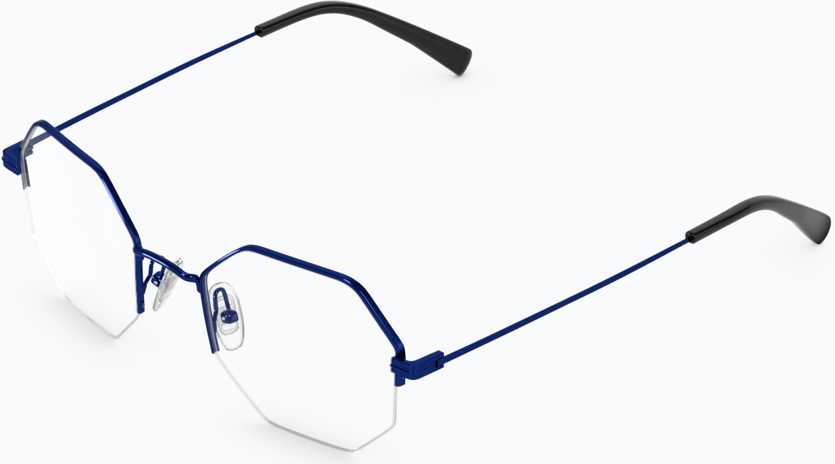 Angle view of Geometric Glasses 3233616 in Blue thumbnail
