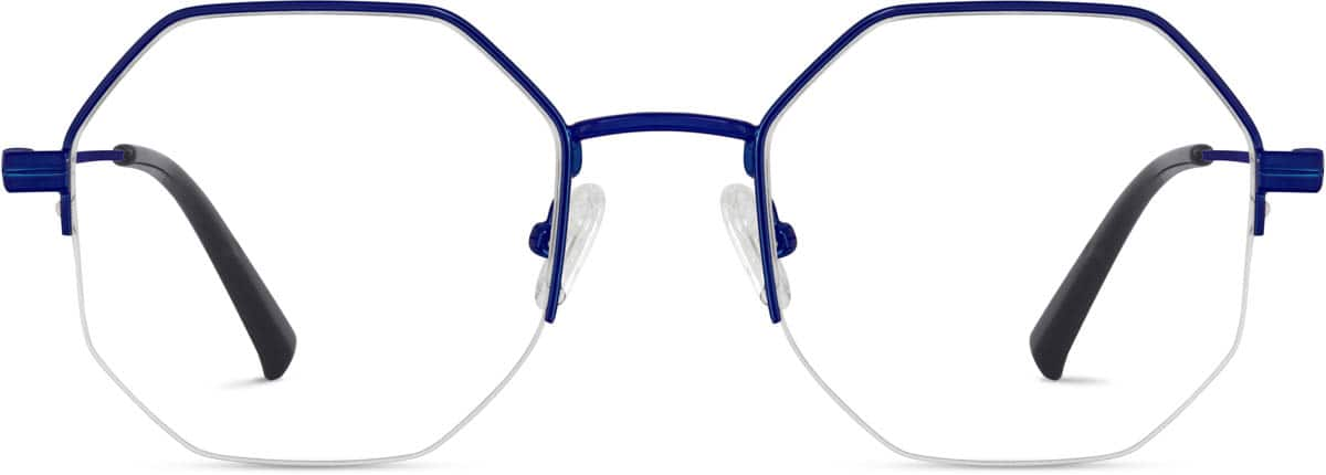 Front view of Geometric Glasses 3233616 in Blue