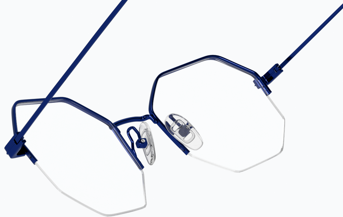 See-through view of Geometric Glasses 3233616 in Blue thumbnail