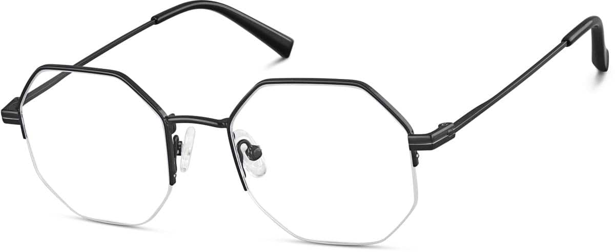 Angle view of Geometric Glasses 3233621 in Black