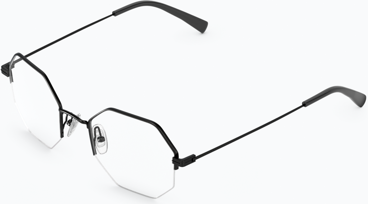 Angle view of Geometric Glasses 3233621 in Black thumbnail