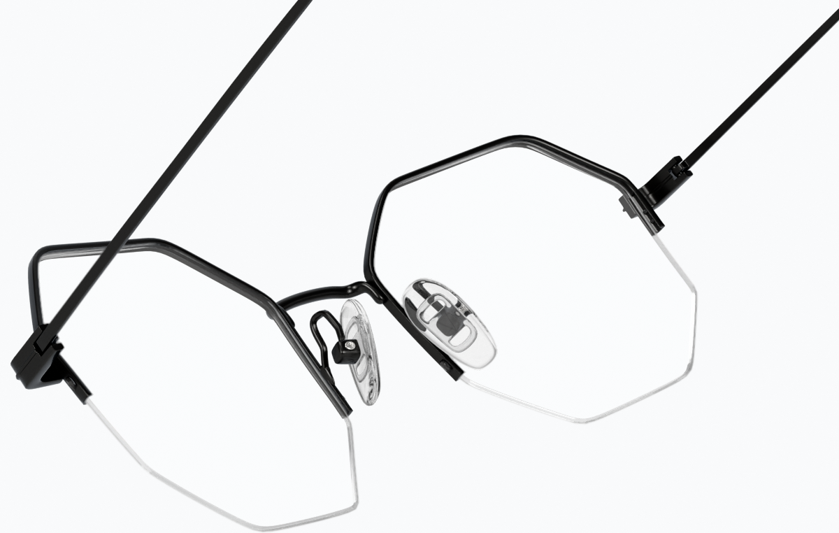 See-through view of Geometric Glasses 3233621 in Black thumbnail