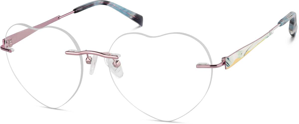 Angle view of Rimless Glasses 3234119 in Pink