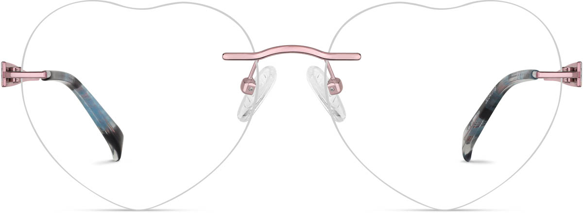 Pink Customizable Rimless Glasses