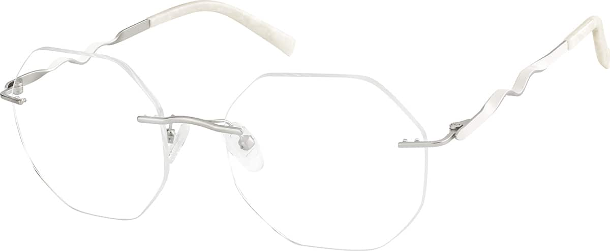 Angle view of Rimless Glasses 3234230 in White