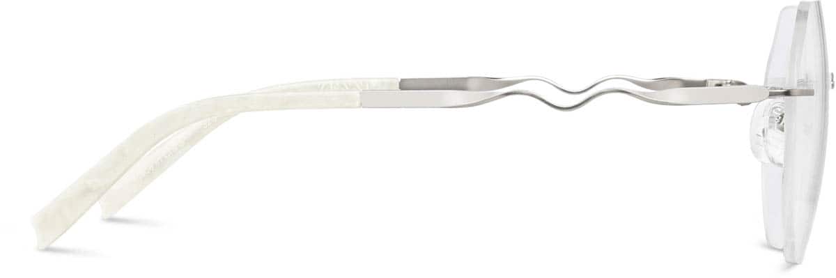 Side view of Customizable Rimless Glasses 3234230 in White