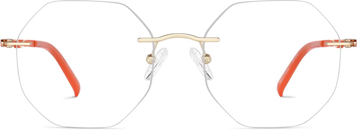 Live Cyber Monday Deals | Orange Customizable Rimless Glasses