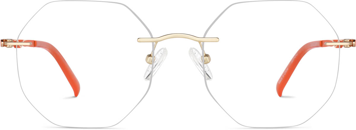 Orange Customizable Rimless Glasses
