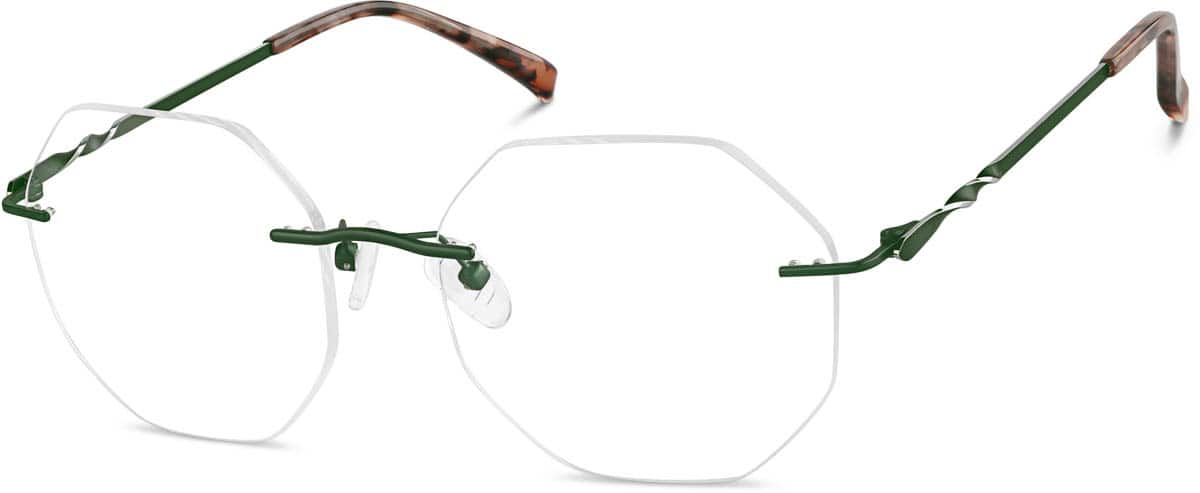 Angle view of Rimless Glasses 3234324 in Green