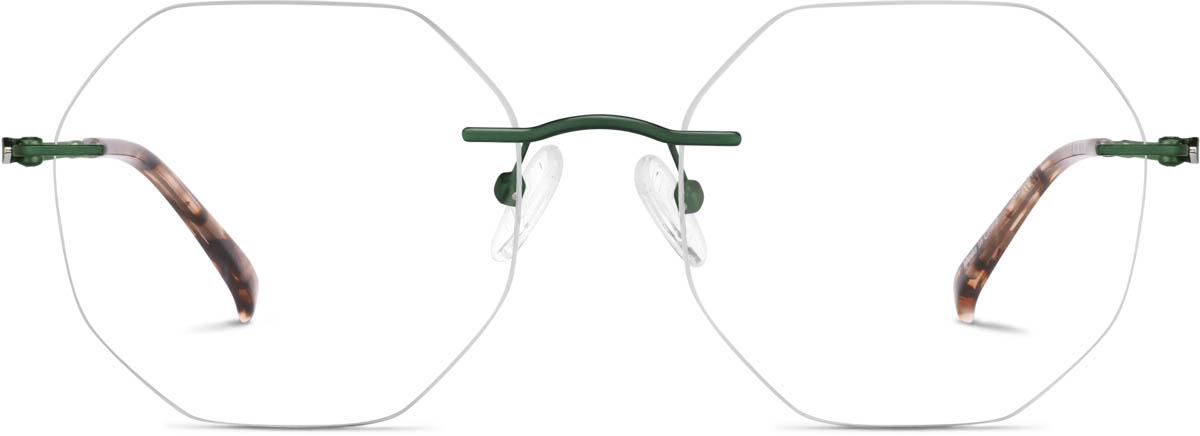 Green Customizable Rimless Glasses