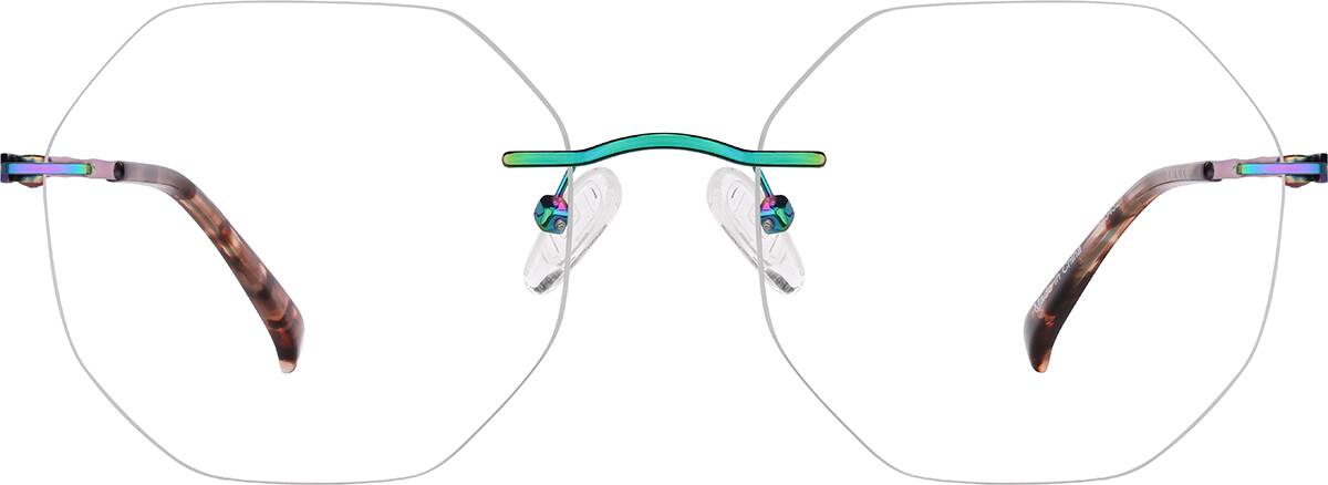 Iridescent Customizable Rimless Glasses · Iridescent · reference