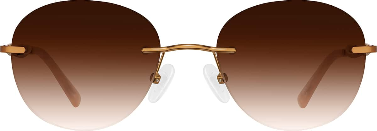 Brown 2025 rimless sunglasses