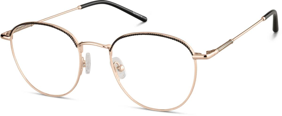 Angle view of Round Glasses 3234514 in Rose Gold