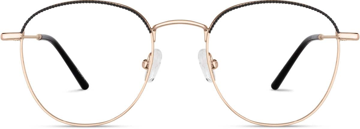 Front view of Round Glasses 3234514 in Rose Gold