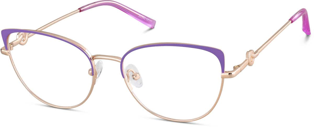 Angle view of Cat-Eye Glasses 3234617 in Purple