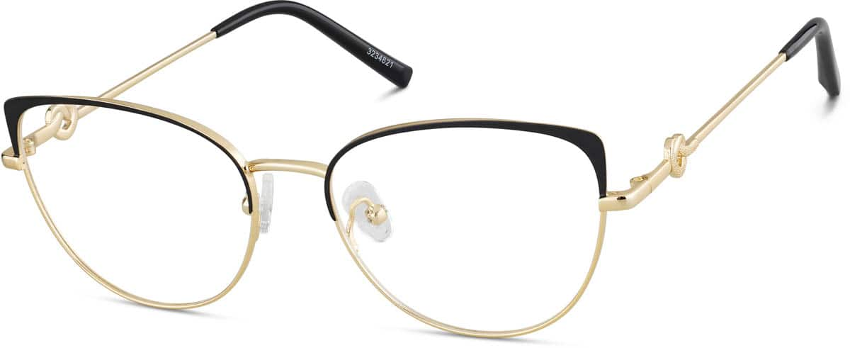 Angle view of Cat-Eye Glasses 3234621 in Black