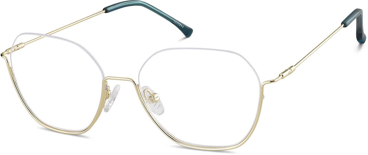 Angle view of Geometric Glasses 3235214 in Gold