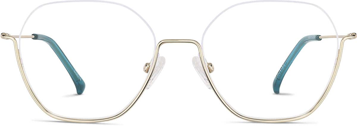 Front view of Geometric Glasses 3235214 in Gold