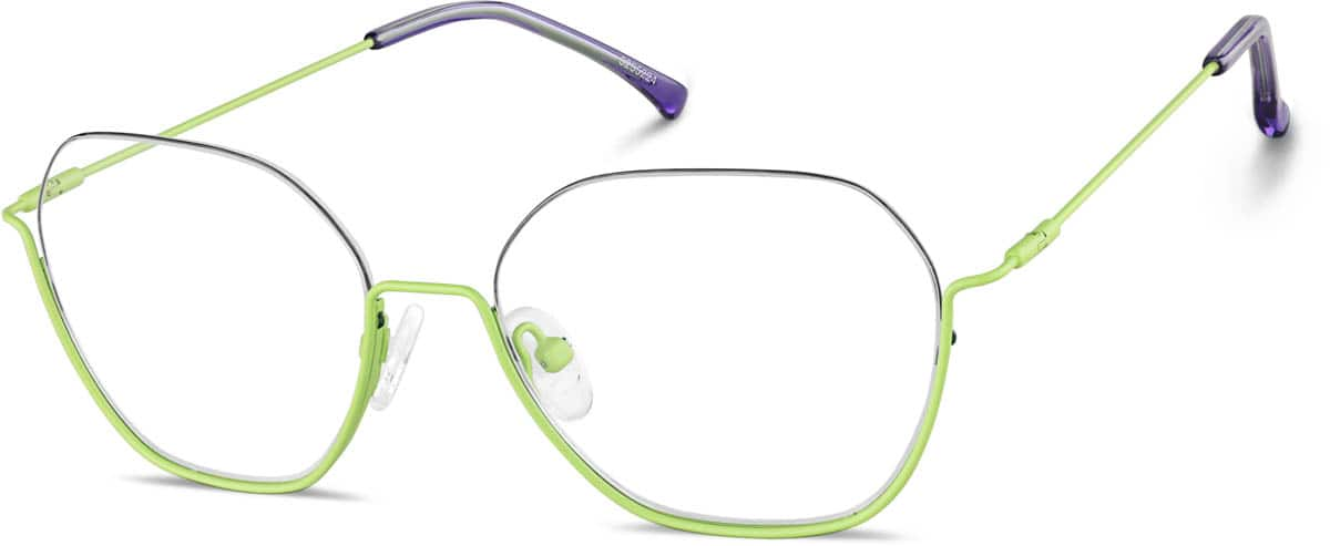 Angle view of Geometric Glasses 3235224 in Green