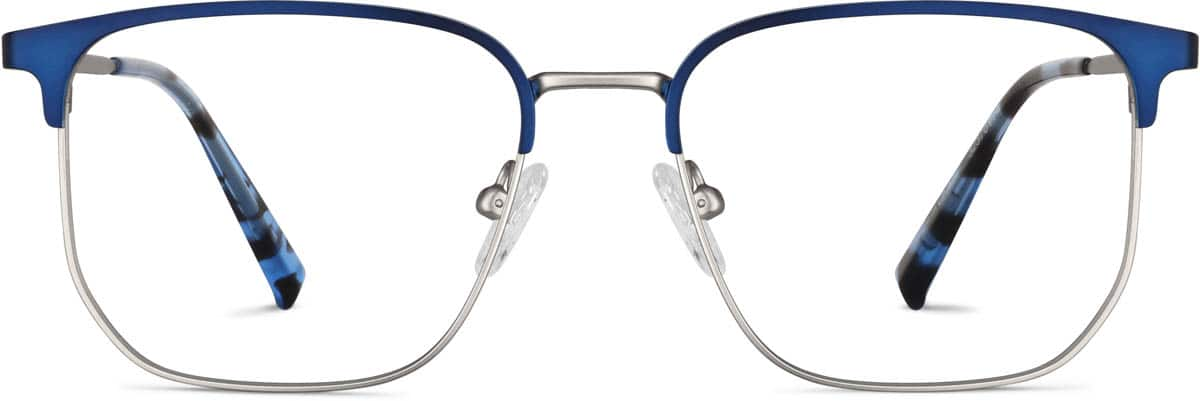 Front view of Browline Glasses 3237611 in Blue