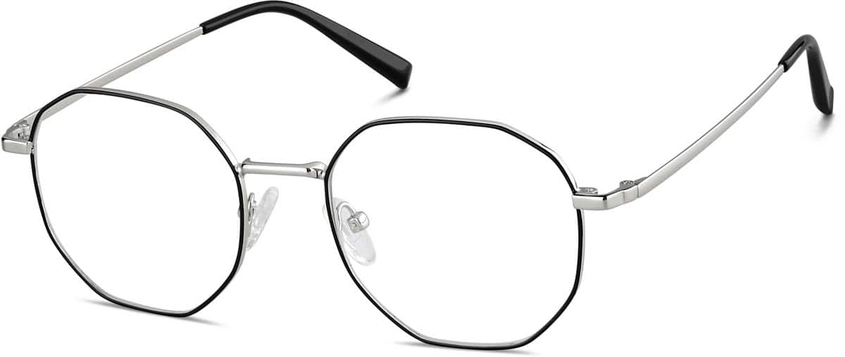 Angle view of Geometric Glasses 3237711 in Silver