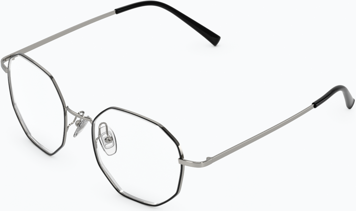 Angle view of Geometric Glasses 3237711 in Silver thumbnail