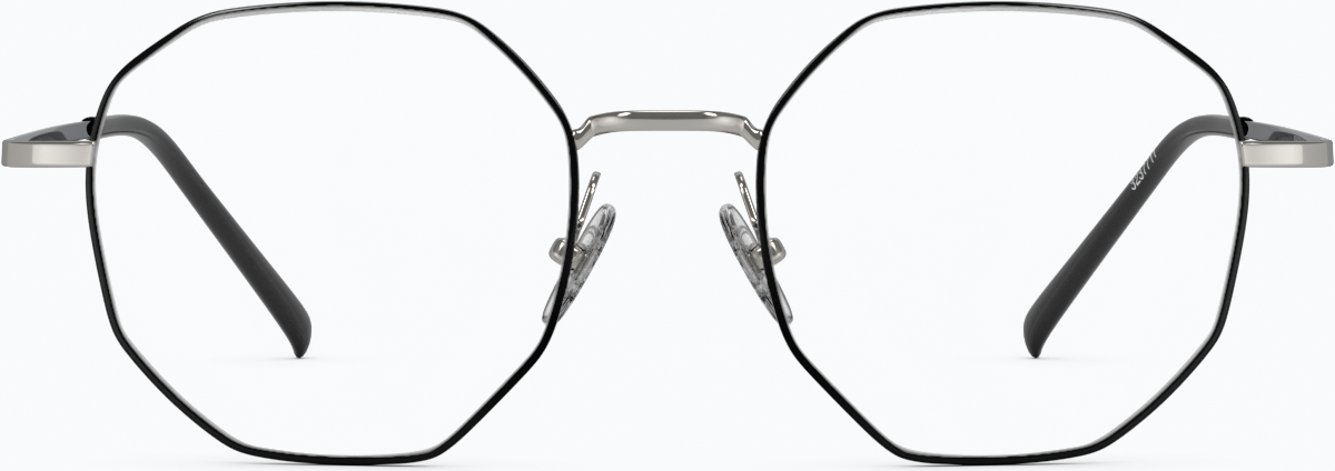 Front view of Geometric Glasses 3237711 in Silver thumbnail