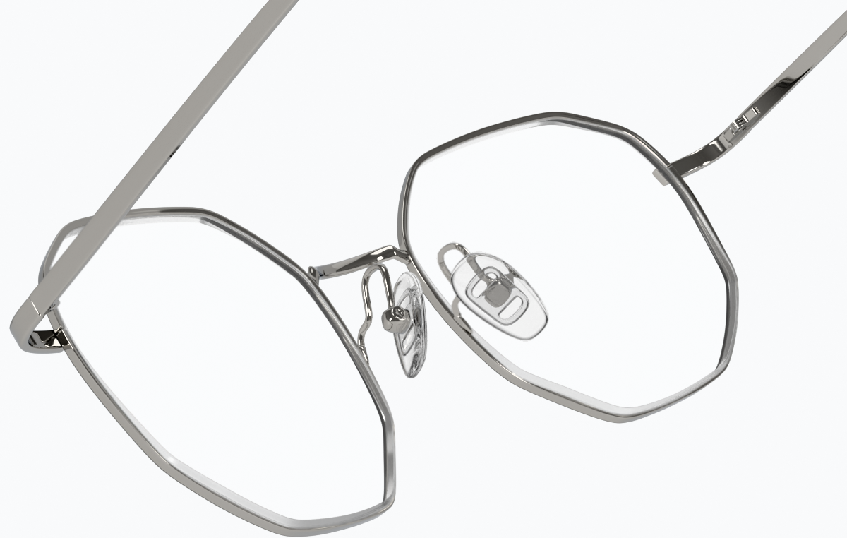 See-through view of Geometric Glasses 3237711 in Silver thumbnail