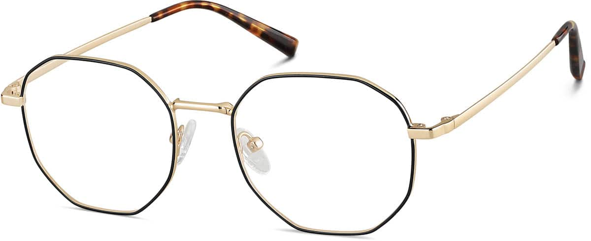 Angle view of Geometric Glasses 3237714 in Gold