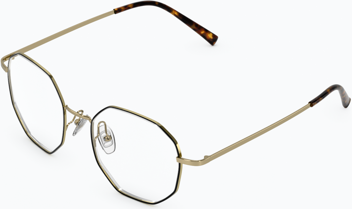 Angle view of Geometric Glasses 3237714 in Gold thumbnail