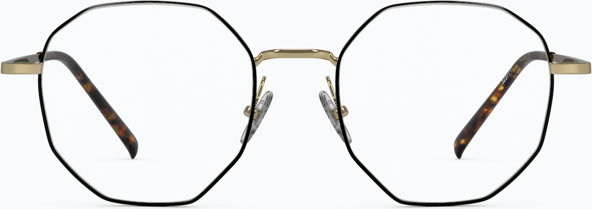 Front view of Geometric Glasses 3237714 in Gold thumbnail