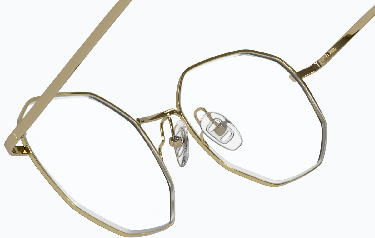 See-through view of Geometric Glasses 3237714 in Gold thumbnail