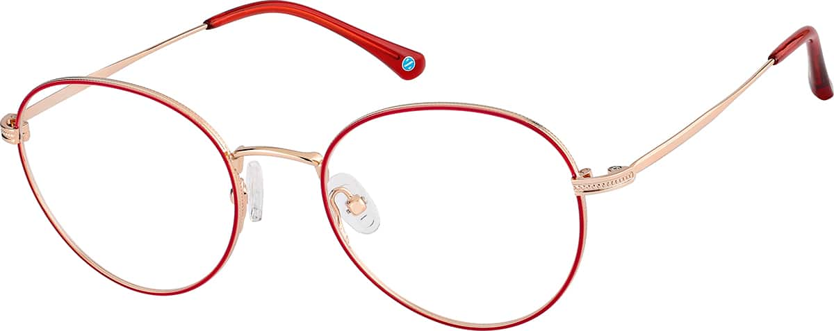 Angle view of Round Glasses 3238718 in Red