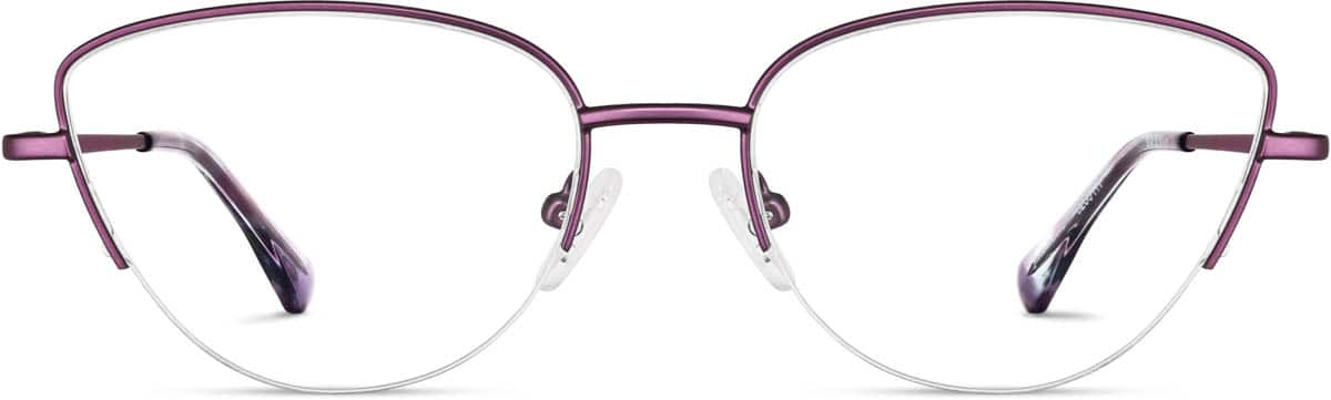 Front view of Half-Rim Glasses 3239117 in Purple