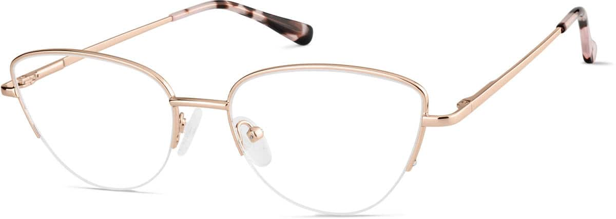 Angle view of Half-Rim Glasses 3239119 in Rose Gold