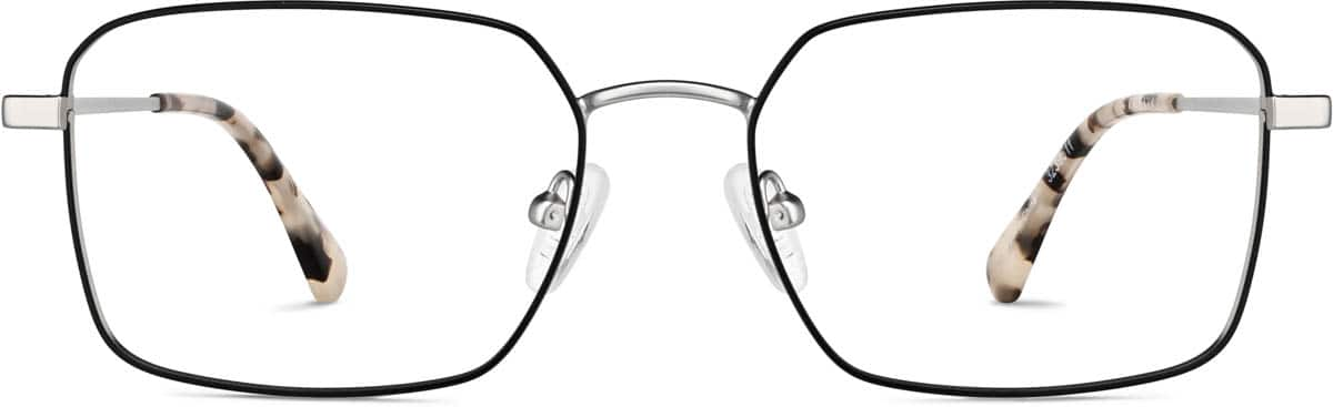 Front view of Rectangle Glasses 3239511 in Silver