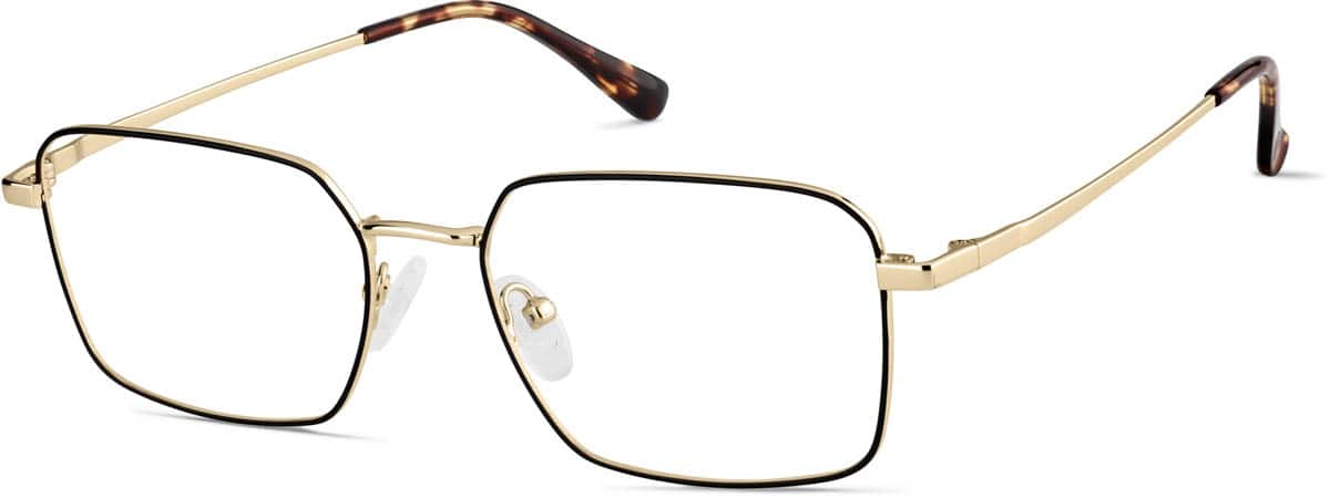 Angle view of Rectangle Glasses 3239514 in Gold