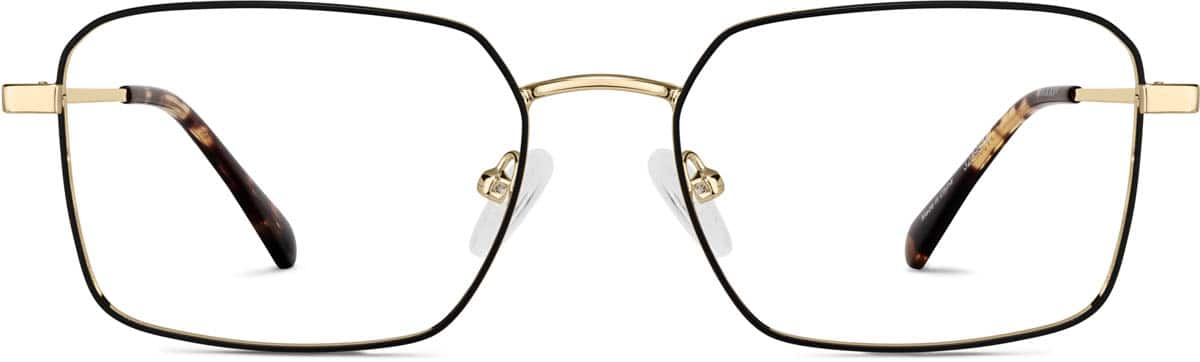 Front view of Rectangle Glasses 3239514 in Gold