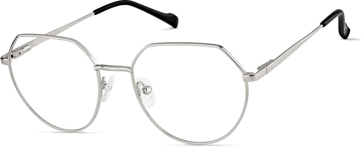 Angle view of Geometric Glasses 3239611 in Silver