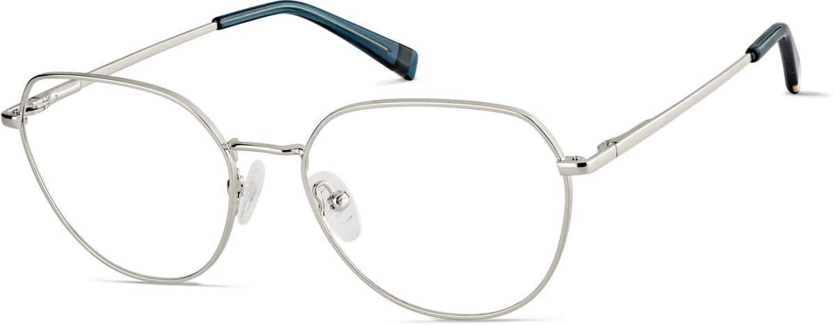 Angle view of Geometric Glasses 3239711 in Silver