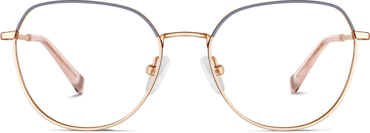 Front view of Geometric Glasses 3239719 in Rose Gold