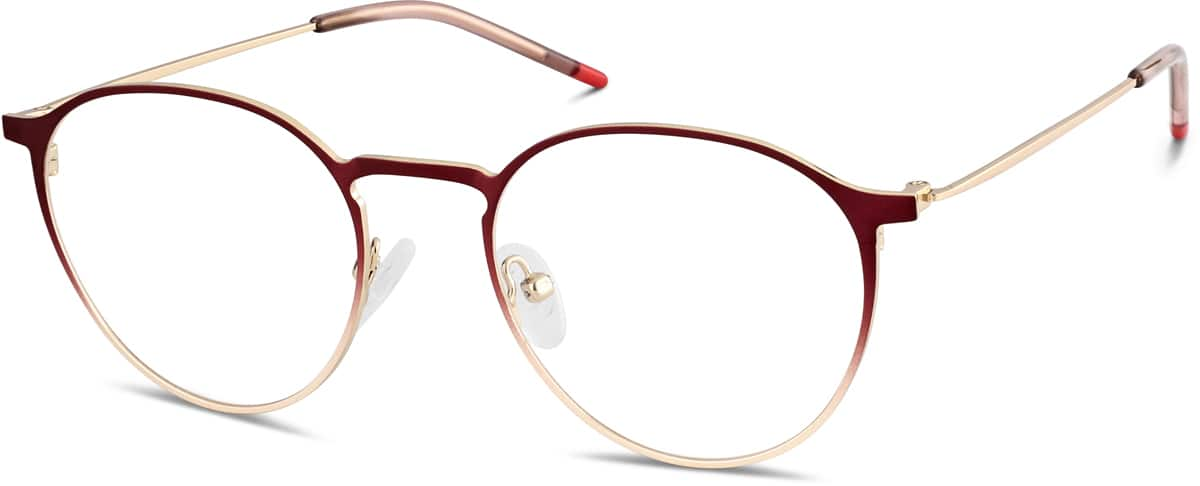 Angle view of Round Glasses 3239918 in Red