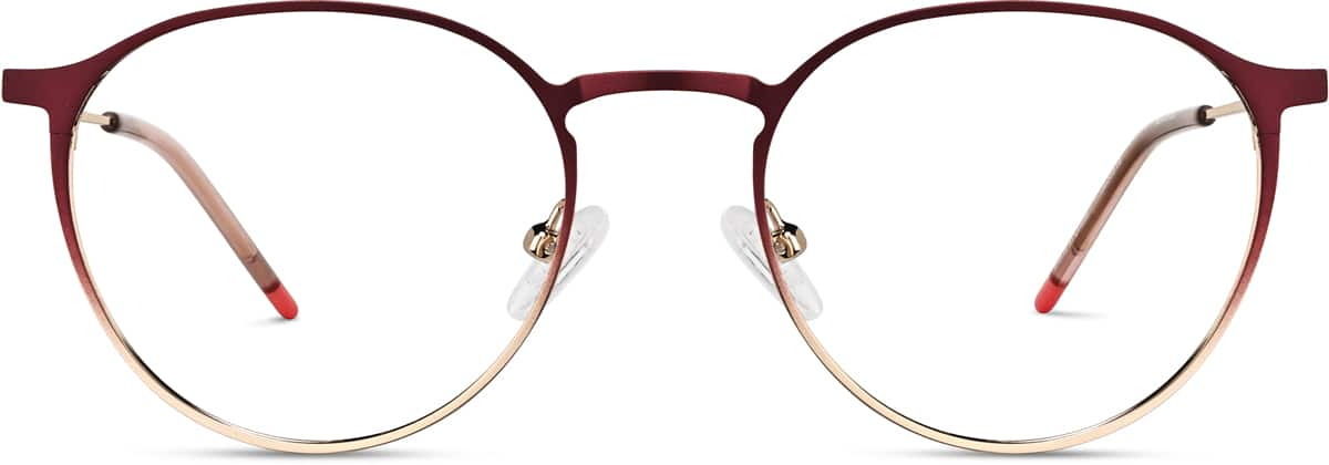 Front view of Round Glasses 3239918 in Red