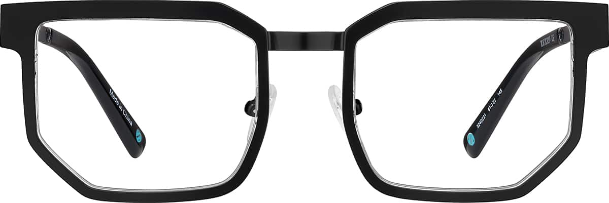 Front view of Square Glasses 3240221 in Black