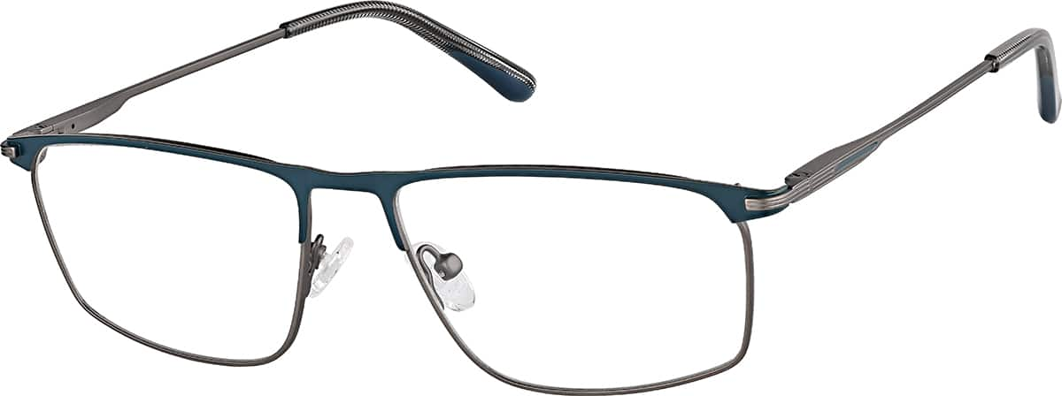 Angle view of Rectangle Glasses 3240416 in Blue