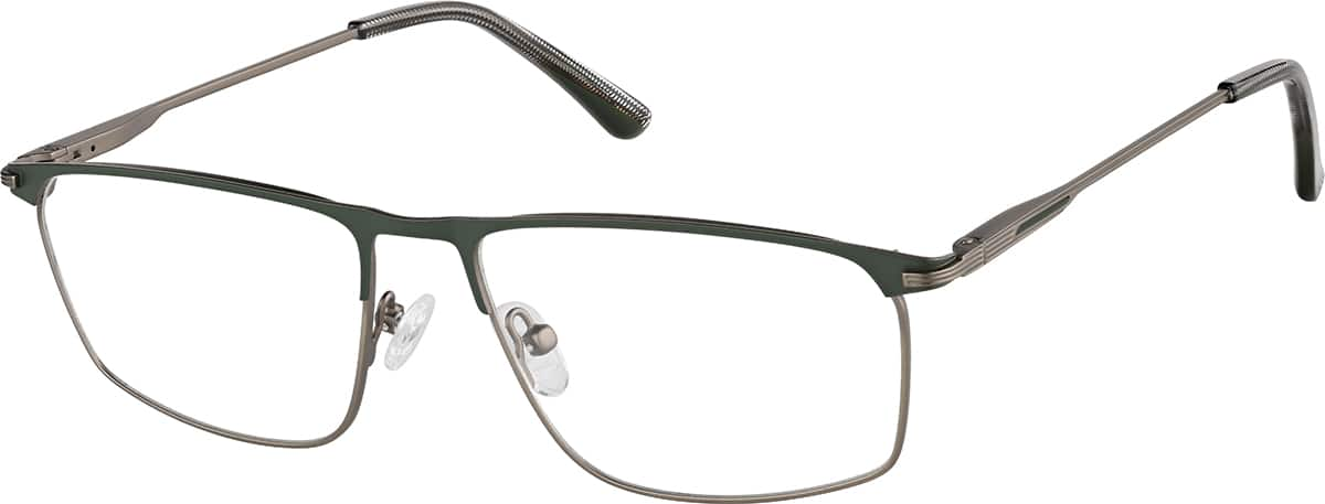 Angle view of Rectangle Glasses 3240424 in Green