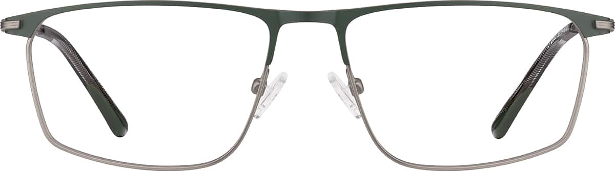 Front view of Rectangle Glasses 3240424 in Green