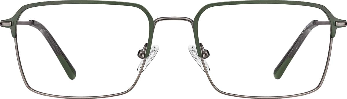 Front view of Browline Glasses 3240524 in Green