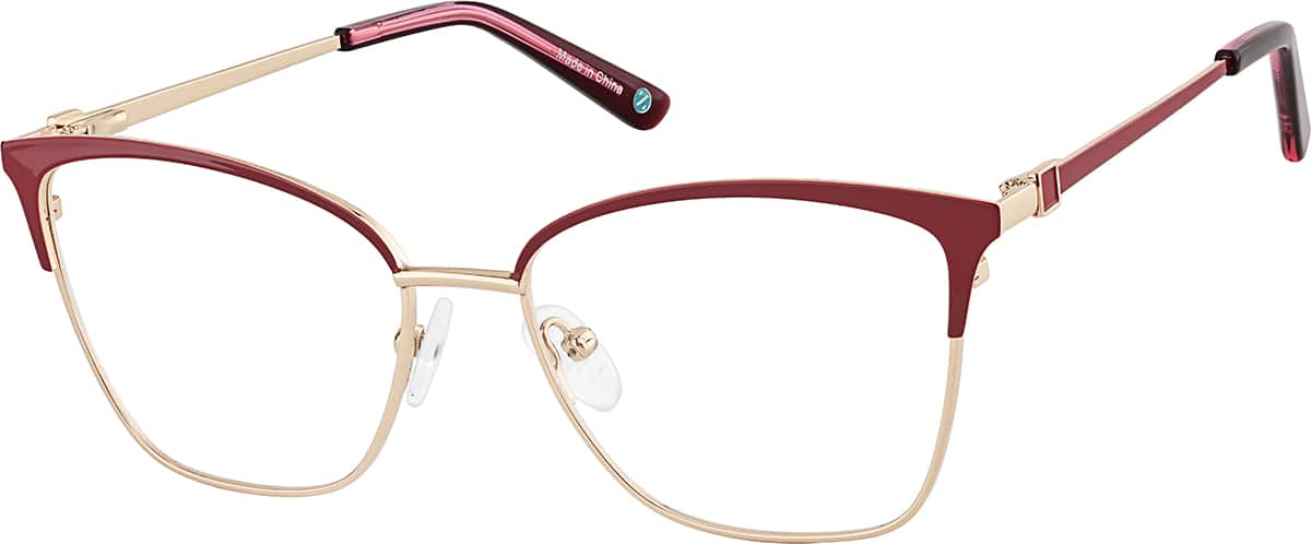 Angle view of Cat-Eye Glasses 3240618 in Red